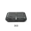 TZ-303 black PP take out bento box reusable stackable 9x6x1.3 270 pack
