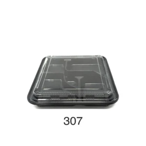 Black PP bento box with clear lids disposable takeout food container 100 pack