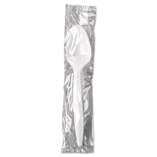 Wrapped Polypropylene Cutlery, Teaspoon, White, 1,000/Carton