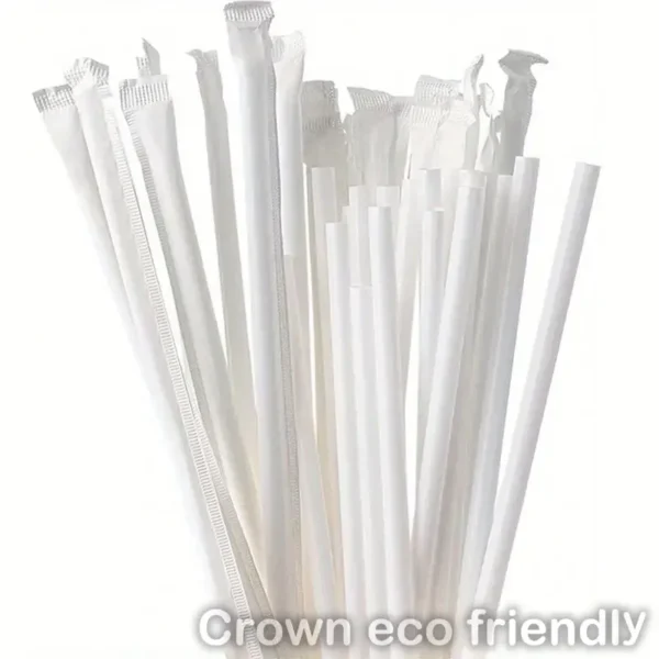 7.75'' JUMBO STRAWS (5MM) WRAPPED IN PAPER CLEAR