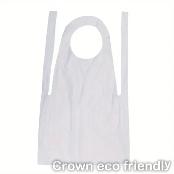 Disposable Embossed Poly Apron - 24" x 42" White