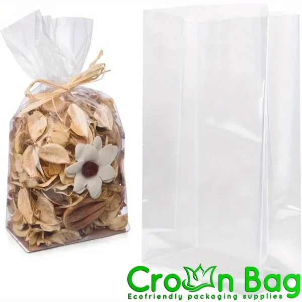 6" x 3" x 15" 1 Mil Clear Gusseted Polyethylene Bag - 1000/Case