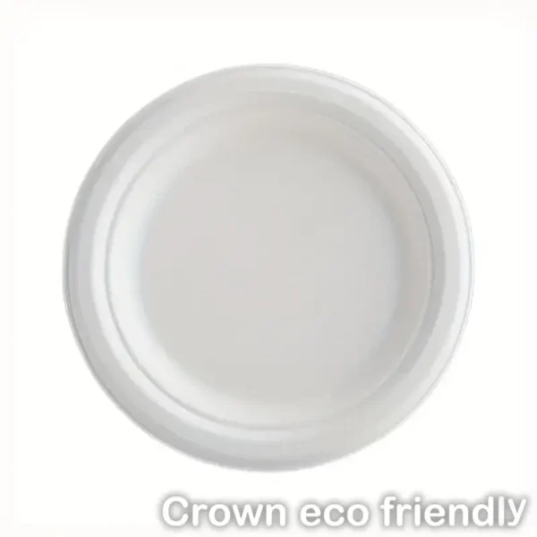 7'' COMPOSTABLE BAGASSE ROUND PLATES - 1,000 CT