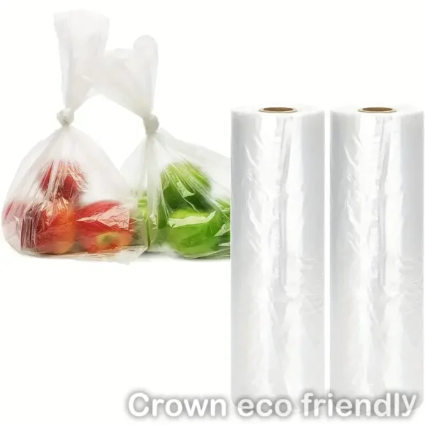 Produce Bags, 9 microns, 12" x 20", Clear,1,400 Bags/Roll, 4 Rolls