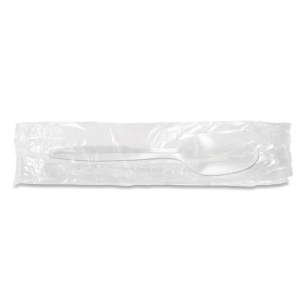 Individually Wrapped Medium Weight White Plastic Spoon 1000