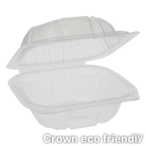 Clear Hinged PS Container 6" x 6" 3in 500pc