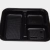 Black takeout bento box with lid microwave safe disposable food container 252 case