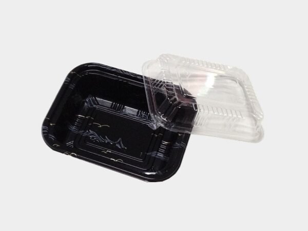 Disposable sushi tray TZ-805K with lid 600 case PS plastic