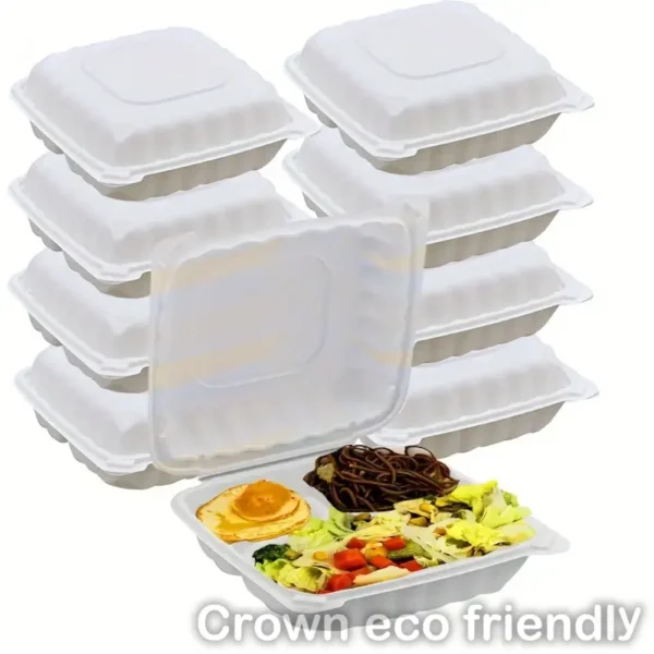 3 Compartment - PP Hinged Container 8x8x3″150 /Pcs