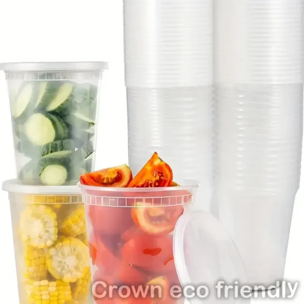 32 oz. Ultra Clear PET Plastic Round Deli Container - 500/Case