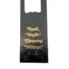1 bottle plastic t-shirt liquor bag black print HDPE disposable thank you 1000 case