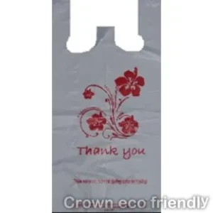 white flower plastic t-shirt bags